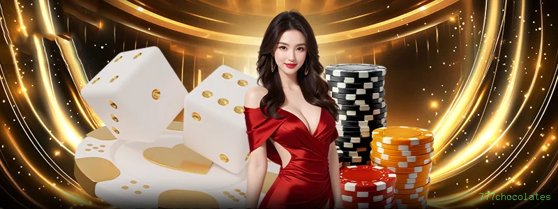 Imagem promocional do cassino online da 777chocolates mostrando jogos ao vivo